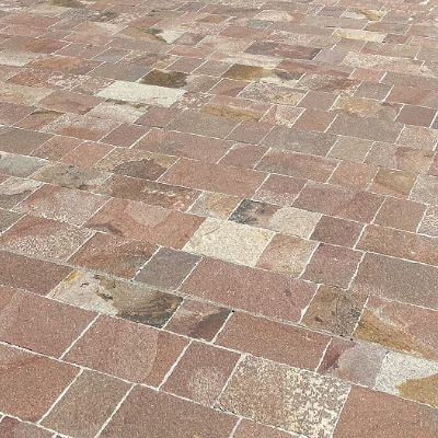 アルゼンチン斑岩_バタフライカット施工例_湘南ロックガーデン